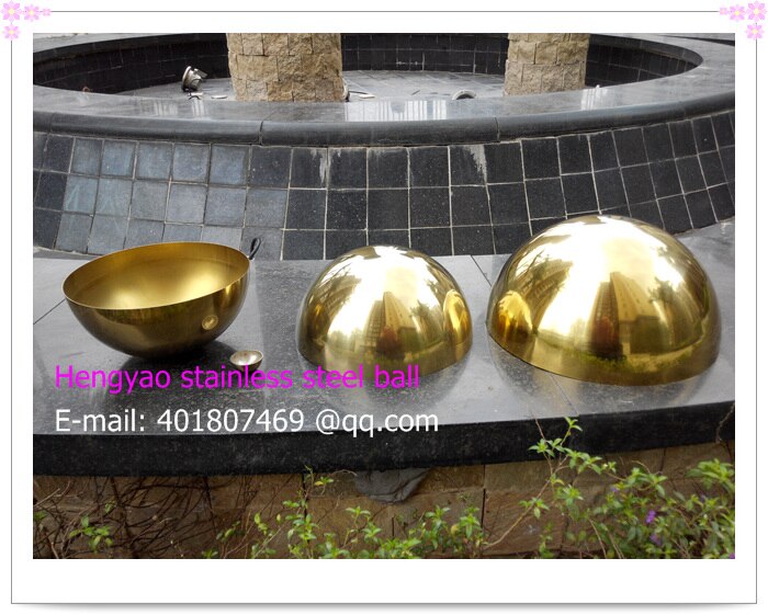 50 mm diameter, 201 stainless steel gold hemisphere, hollow hemisphere, metope adornment,plating titanium