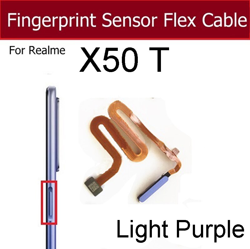 Fingerabdruck Sensor Heimat Taste Schlüssel berühren Ich würde biegen Kabel Für OPPO Realme X50 Meister X50M X50T X Lite X3 Super Zoomen Ersatzteile: X50T hell Violett