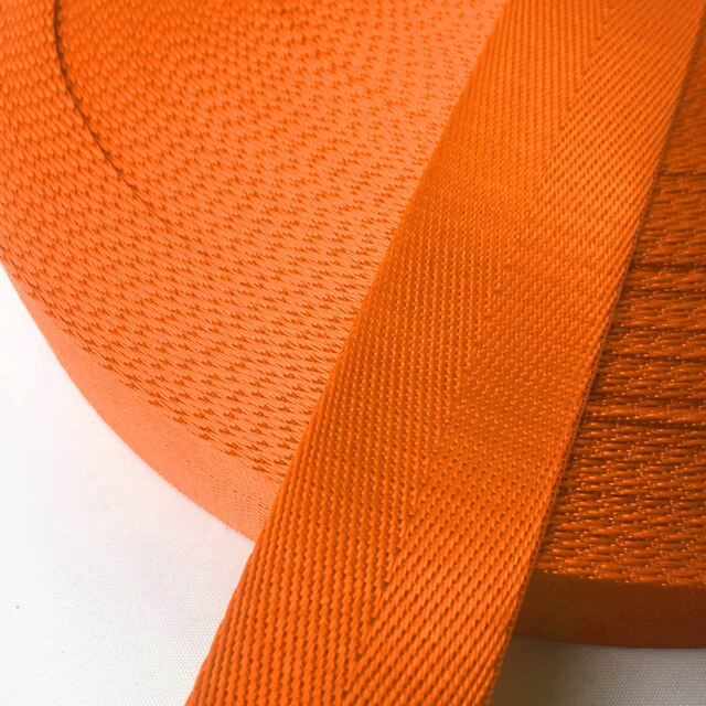 45 Meters 1"(25mm) Strap Nylon Webbing Herringbone Pattern Knapsack Strapping Sewing Bag Belt Accessories For DIY: Orange