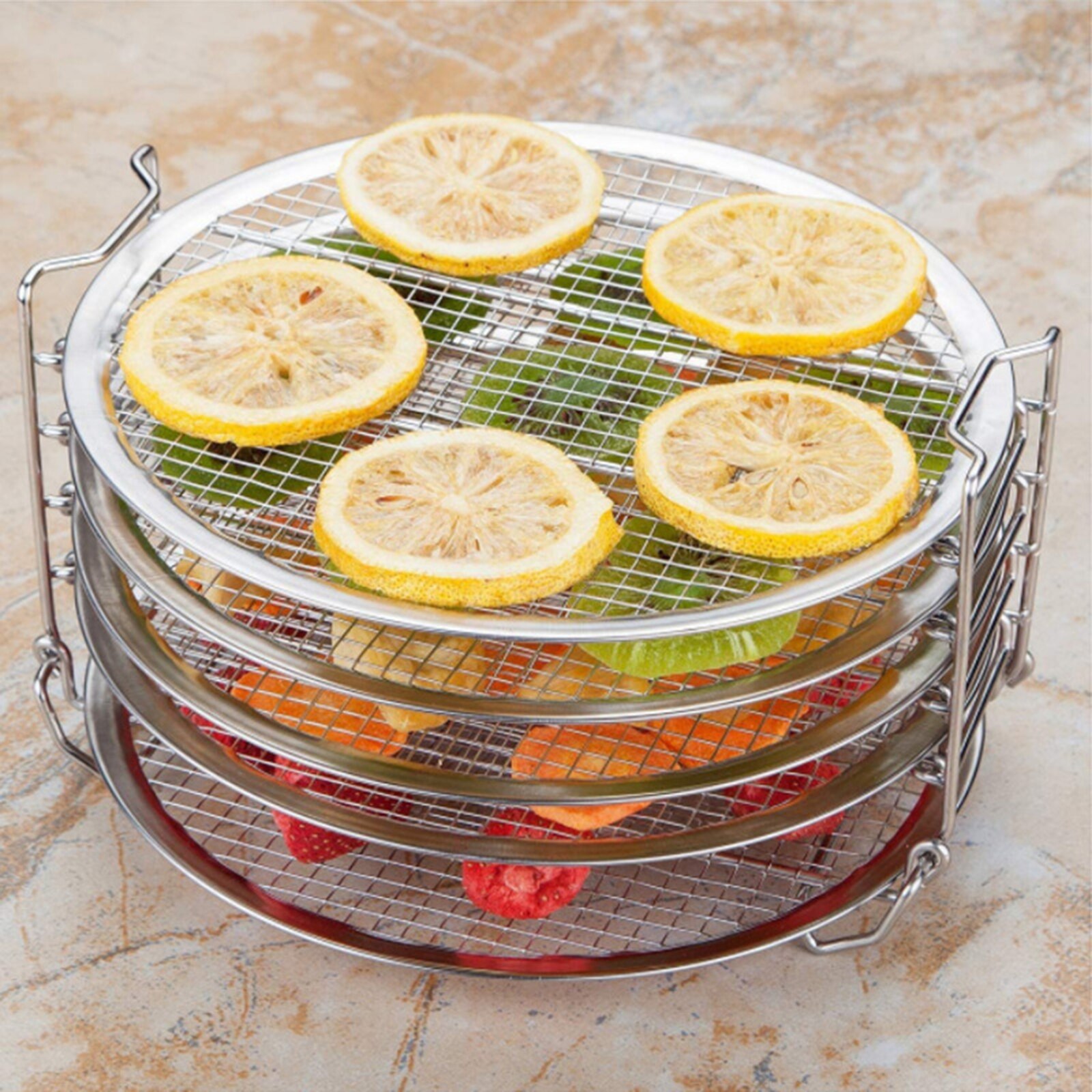 Rejilla deshidratadora de cocina, cinco capas apilables, estante de soporte para cocina a presión, freidora de aire, utensilios para deshidratar alimentos