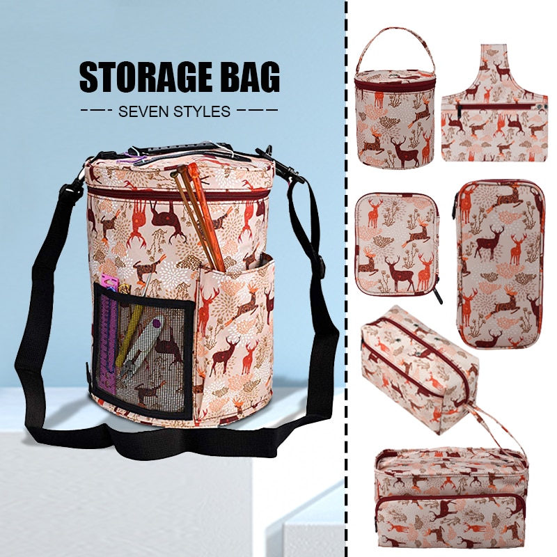 Yarn Wool Knitting Bag Organizer Yarn Storage Case For Crocheting Hook Knitting Needles Wool Storage Tote Bag