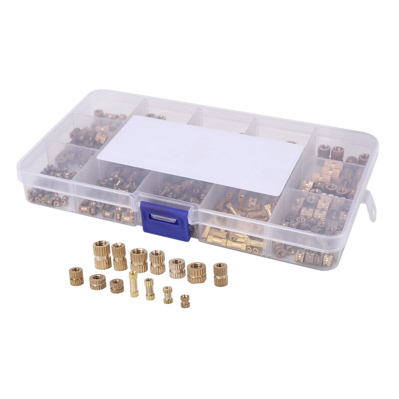 Beste 370Stck M2 M3 M4 M5 Weibliche Gewinde Rändel Durcheinander Gewinde Einsatz Einbettung murmeln Sortiment Bausatz für 3D Druck