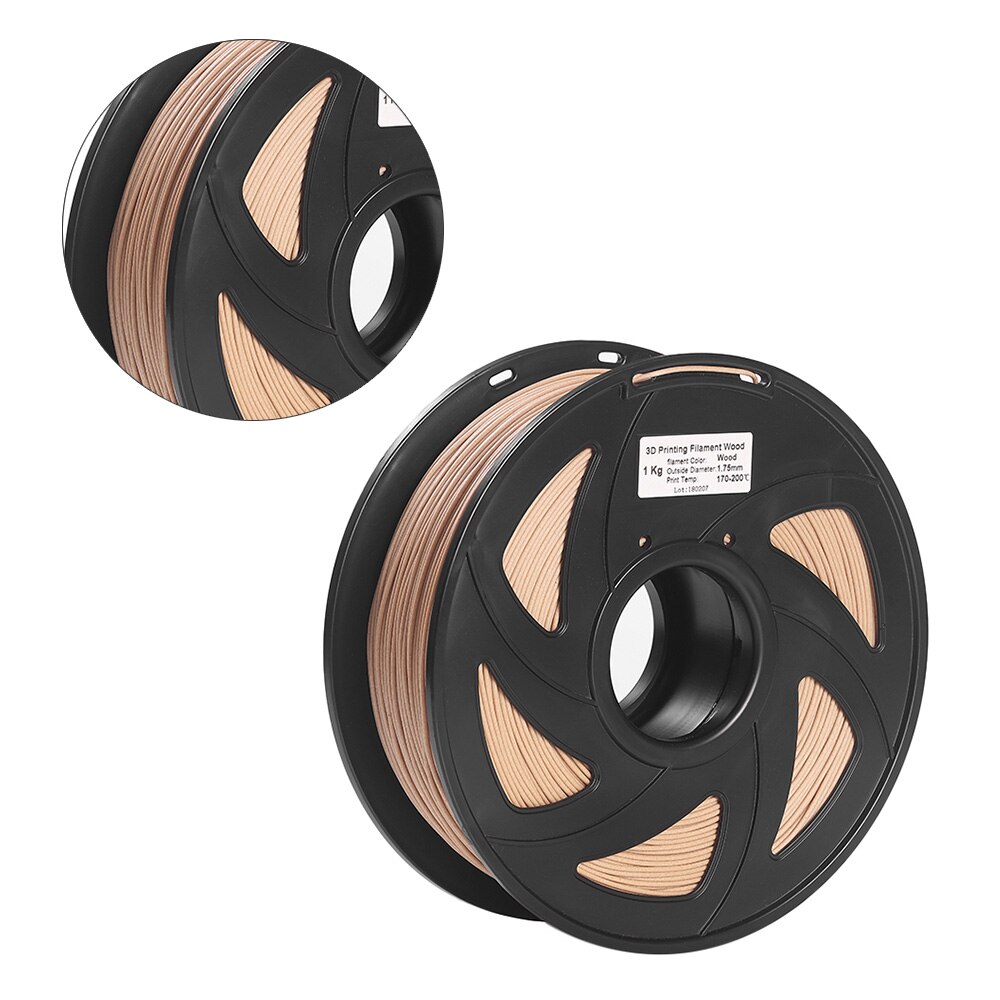 Pla 3d printer filament hout + pla 1.75mm 1kg spoel maatnauwkeurigheid  +/- 0.02mm