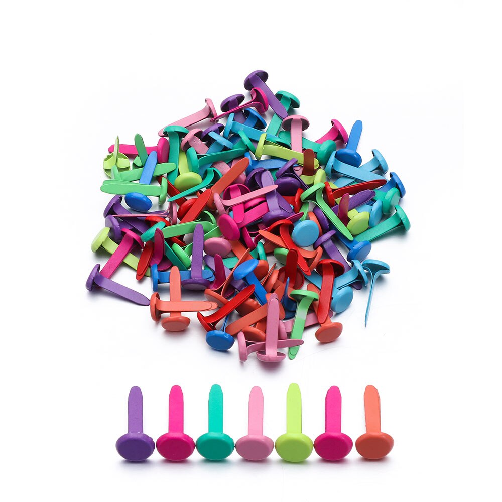 100 PCs Metal Brad Studs Spikes Scrapbook Embellishment Clasp Fastener DIY Photo Album Crafts Decoration Practical Useful: type 1
