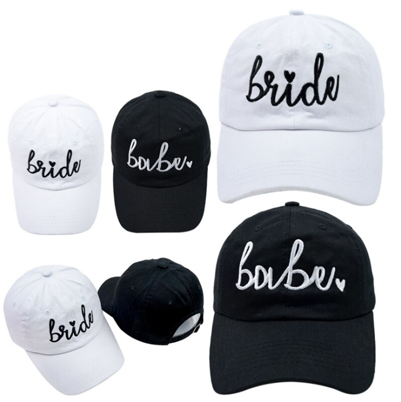 Wzcx Geborduurde Letters Babe Bruid Baseball Cap Zomer Verstelbare Party Effen Kleur Unisex Zon Bescherming Snapback Vader Hoed