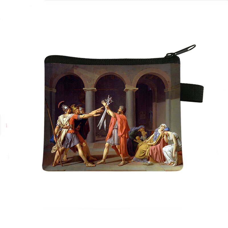 Van gogh/michelangelo/da vinci bolsas de moedas arte mulheres batom bolsa estrelado/senhora mini bolsa de cartões: lqb-art06