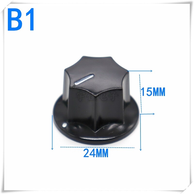 10 stycken sexkantig bakelitknopp mf -b01 b02 b03 potentiometerjusteringsknopplock runt hål 6mm brytarknopp: Mf -b01