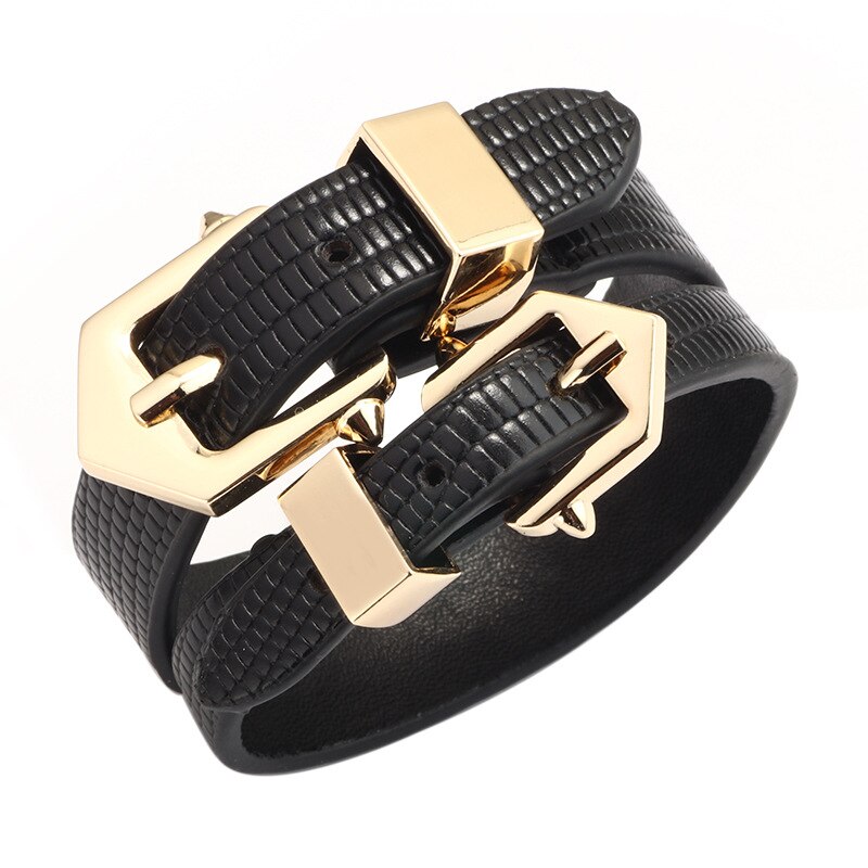 Charm Vrouwen Armband Creatieve Geometrische Lederen Armband 5 Kleur Leather Bangle Punk Casual Armband Sieraden Voor Vrouwen: KR2663-1