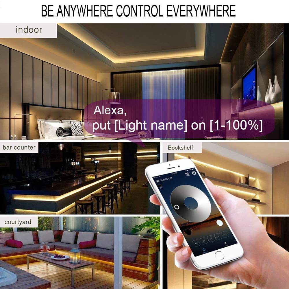 Enkele Kleur Led Strip Verlichting Wifi Controller, Compatibel Met Android Ios Werkt Voor 5050 3528 Led Light Strips, 5V-28V, Voice