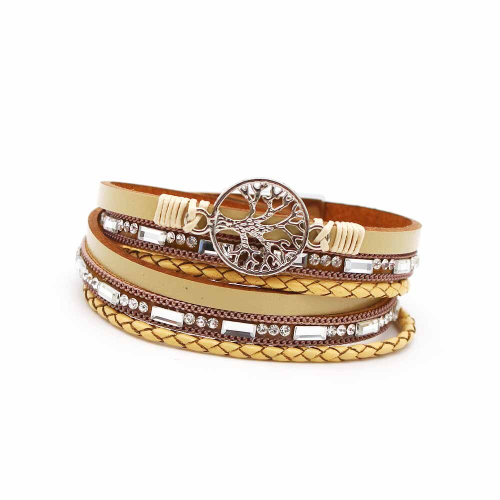 Bracciale intrecciato in pelle marrone e acciaio | Disponibile! | Lucleon
