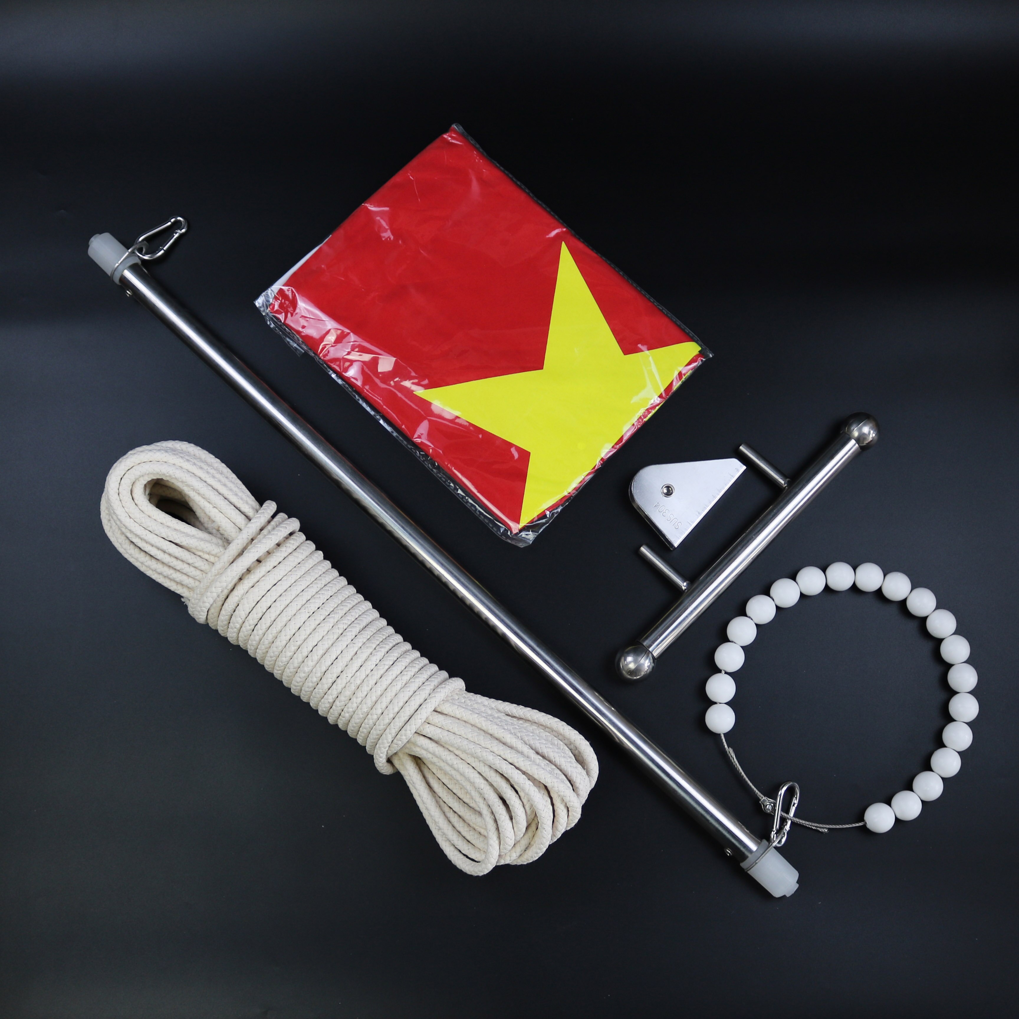 Outdoor Flagpole External Hand-Drawn Flag Assembly(8~10m flagpole applicable): Package A