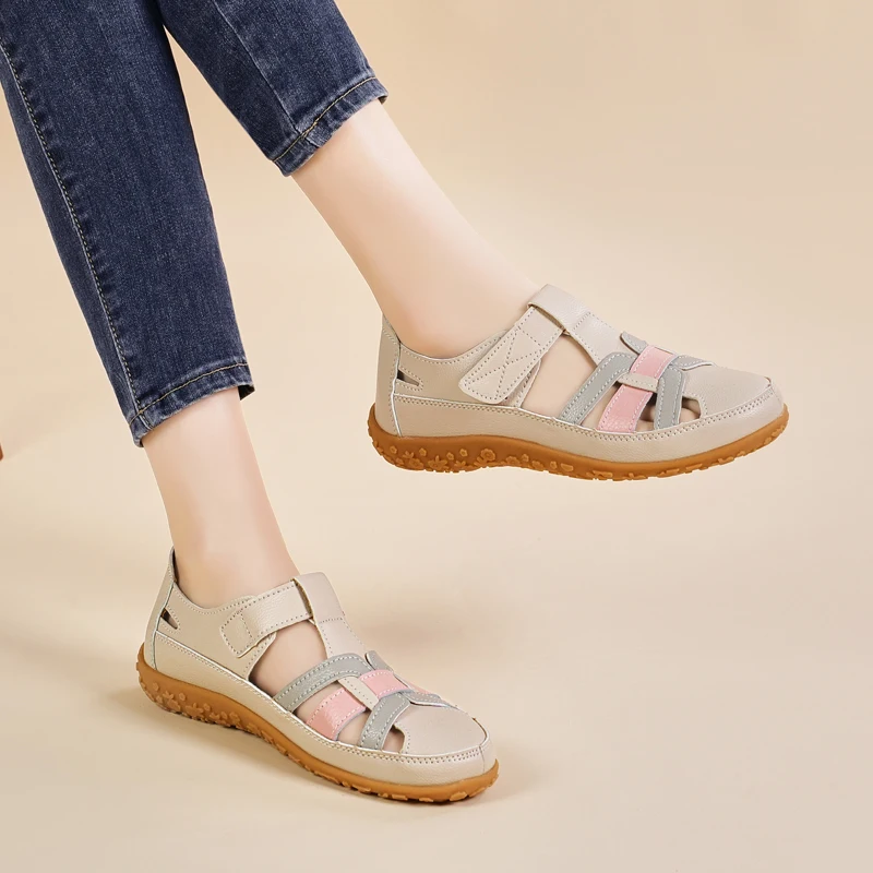 zomer loafers dames sandalen dames sandalen comfortabele flats wandelsandalen bedekte teen strandschoenen damesschoenen schoenen