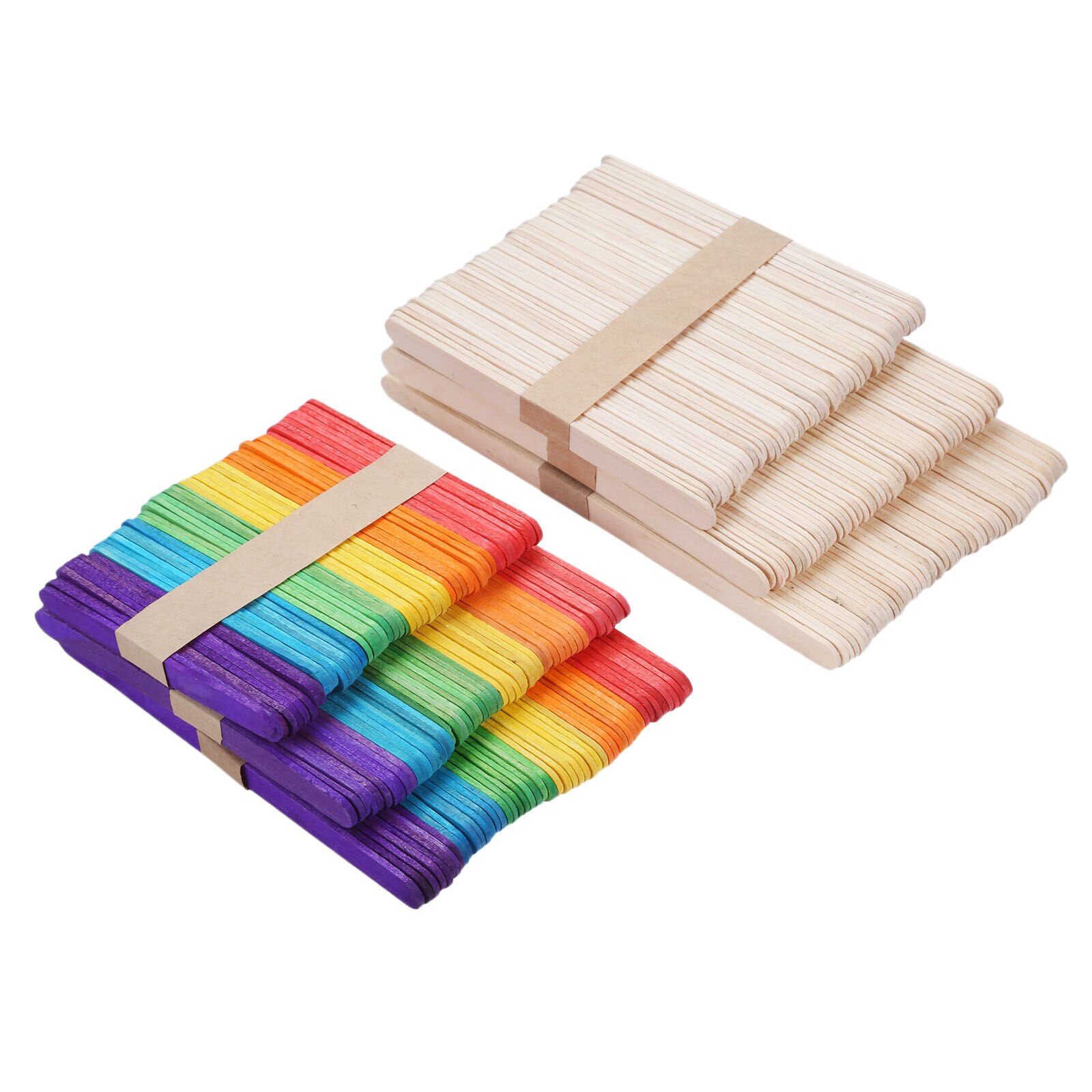 50 stuks /10 stuks houten stokjes natuurlijke/veelkleurige staven ijsstokjes diy knutselen handgemaakt educatief speelgoed 150mm-200mm