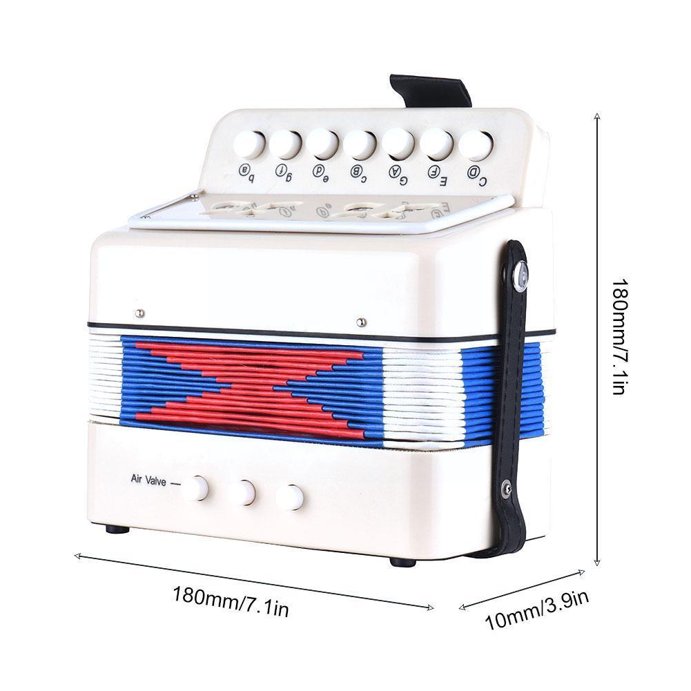 7 Keys 3 Buttons Mini Accordion Musical Instrument Children Kids Educational Birthday Accordion For Beginners Portabl M5g6