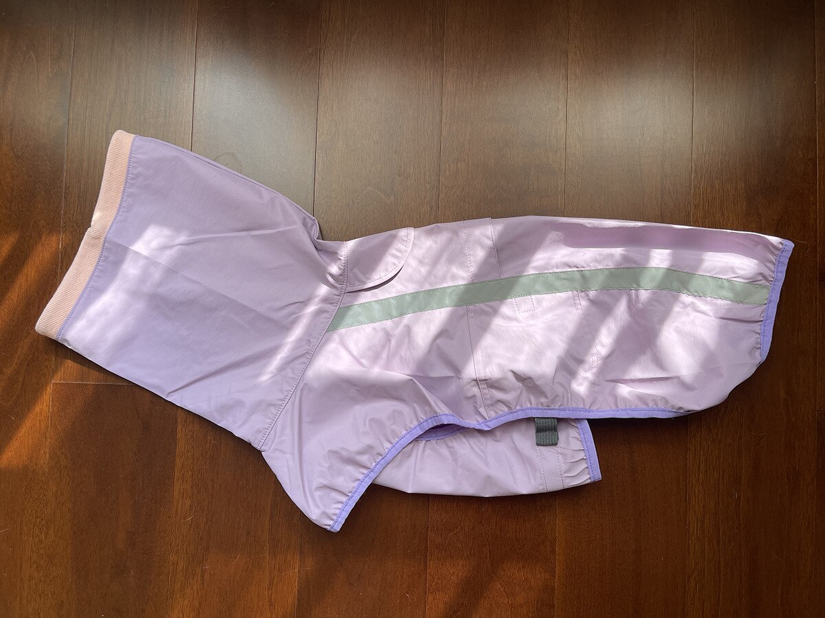 Reflektierender Hunderegenmantel, Traktionsregenmantel, wasserdichte, winddichte Katzenjacke für mittelgroße und große Hunde, Kleidungsoverall: 5XL / violet