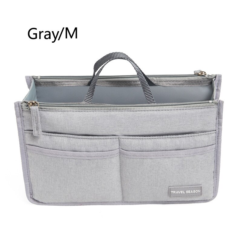 Bag In Bag Bamader Grote Capaciteit Dubbele Rits Binnenzak Cosmetische Travel Organizer Insert Tote Make-Up Tas Gelden Vrouwen tassen