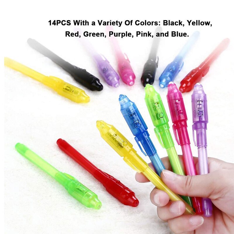 Onzichtbare Inkt Pen,Pen Met Uv Licht Magic Marker Pennen Voor Secret Bericht En Verjaardag, schrijven Geheime Boodschap, 28Pcs
