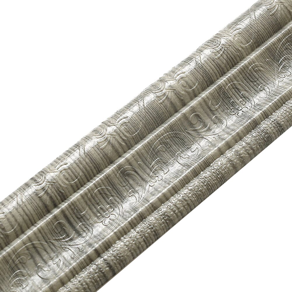 Wall Trim Line Skirting Border 3D Pattern Sticker Decoration Self Adhesive Waterproof Strip SEC88: Flax Gray   B