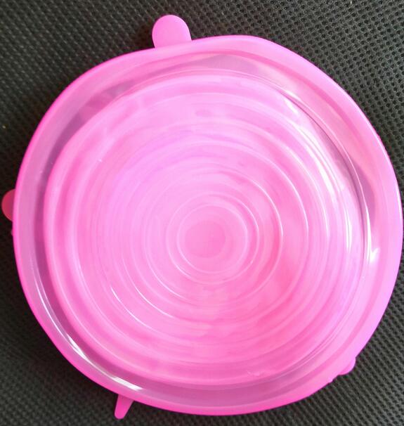 Tapa de succión de silicona Universal, tapa de olla de cocina, tapa elástica de silicona, tapa de tapón de derrame de sartén de cocina, 6 unids/set por juego: pink
