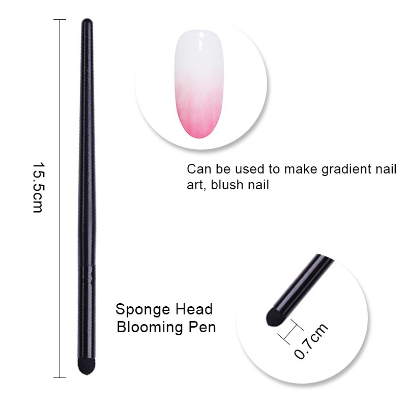 1 Pc Water Marble DIY Painting Pen Nail Art Brush Pen Silver Handle Drawing Pen for UV Gel Polish Manicure Nail Art Tools: 4