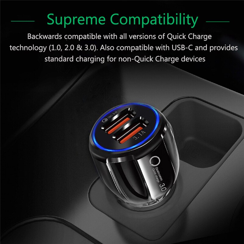 Quick Car Charger QC3.0 2.0 Fast Charging Cable For Samsung Xiaomi Huawei Sony Android Charge Adapter Data Tablet Car-Charger