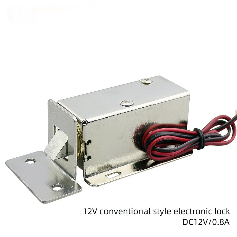 DC12V 0.8A small electromagnetic lock storage cabinets electronic lock mini electric bolt lock drawer file cabinet lock: 12V Regular style