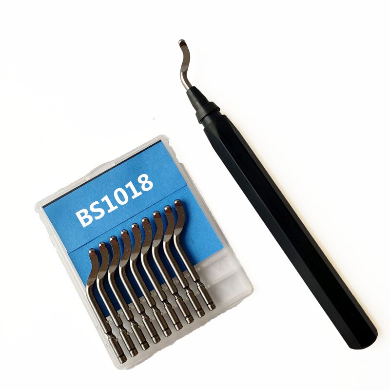 10PCSRapid Stahl Dreh Klinge BS1010 BS1018 BK3010 BS1012 Klinge Kunststoff Kupfer Aluminium Ecke Riss Entgraten Trimmen prozess: Licht Grün