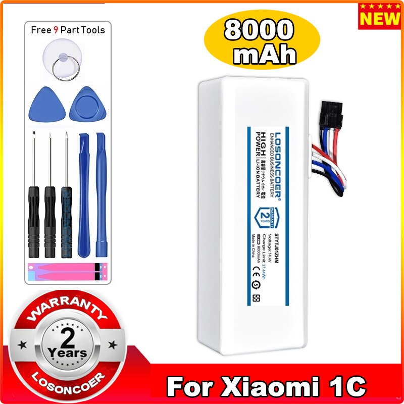 Losoncoer 8000 mah akku für xiaomi 1c stityj 01 zhm saugroboter