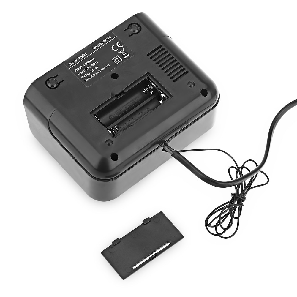 Modern Alarm Clock FM Radio with Dual Alarm Buzzer Snooze Sleep Function Compact Digital Red LED Time Display Clocks