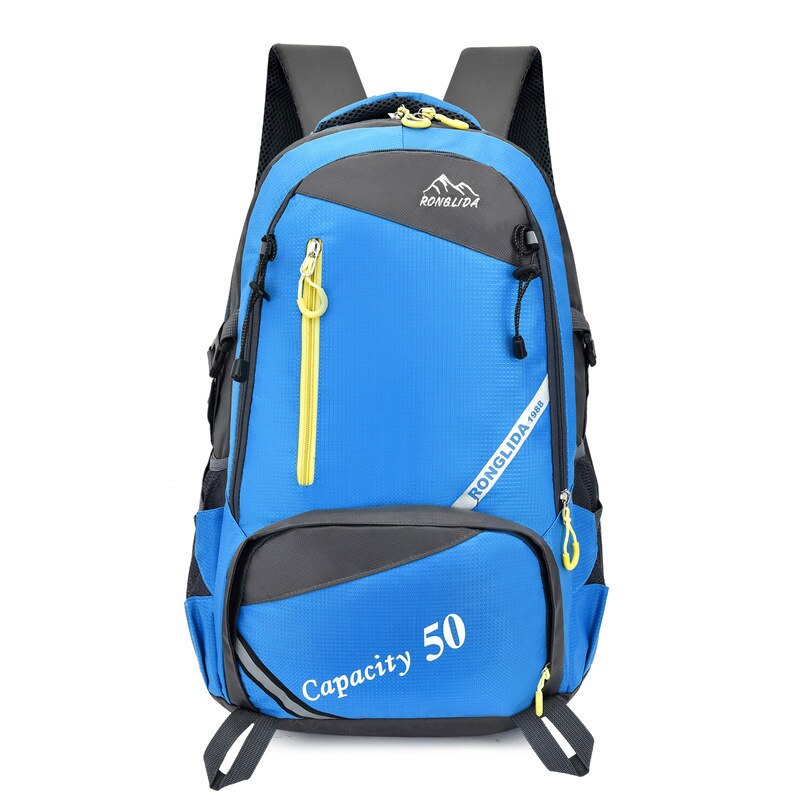 50L Unisex Rugzak Mannen Reizen Rugzak Sporttas Outdoor Wandelen Trekking Nylon Rugzak Klimmen Camping Rugzak Voor Mannelijke: sky blue