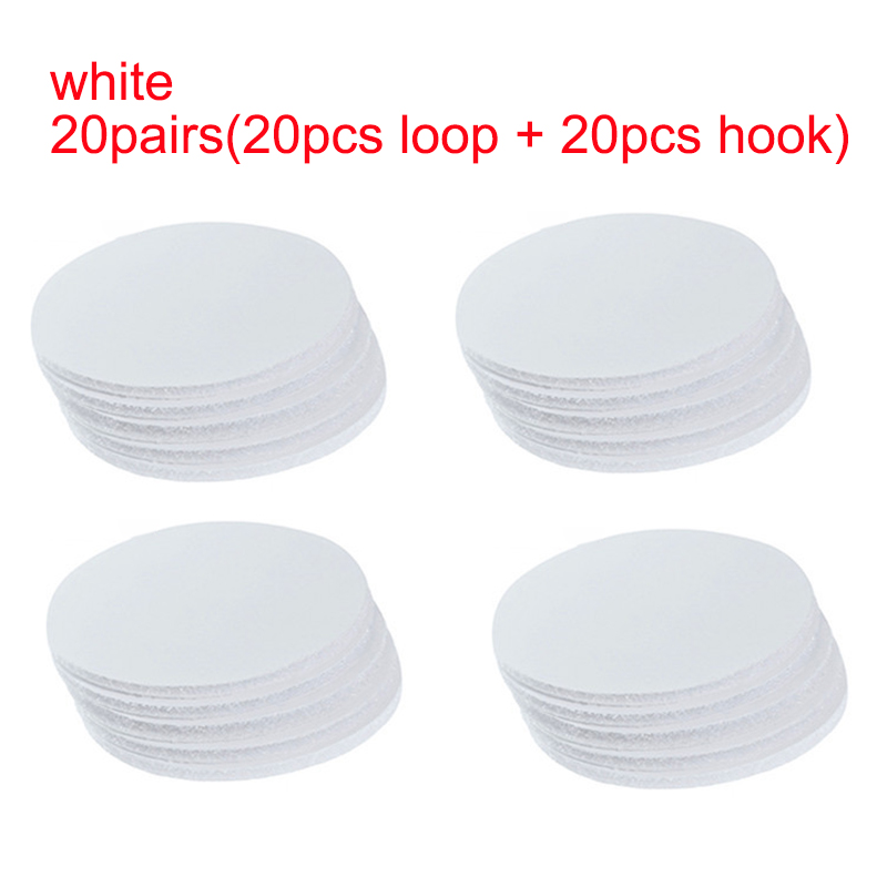 60Mm Zelfklevende Haak Lus Sluiting Tape Stickers Lijm Stippen Haken En Lussen Voor Laken Sofa Mat Tapijt anti Slip: White 20pairs