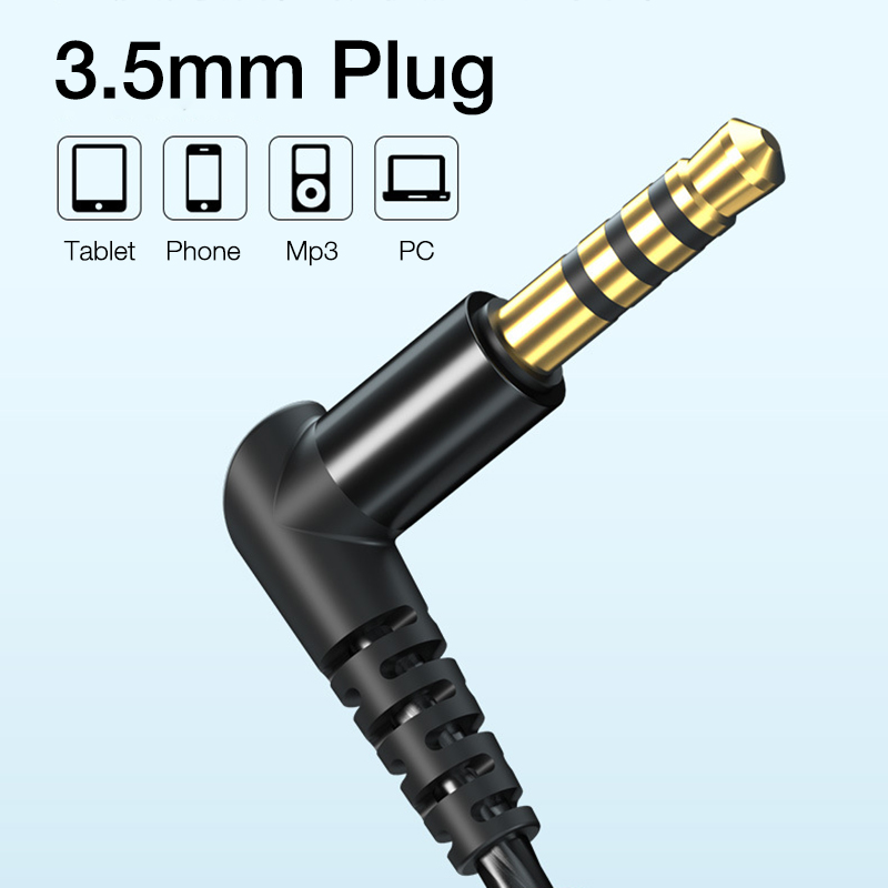EARDECO Auriculares 3,5 mm słuchawki przewodowe Bass przewodowe słuchawki douszne słuchawki stereo sportowe słuchawki zestaw słuchawkowy z mikrofonem przewód słuchawkowy