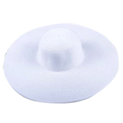 Seaside large brim hats summer straw hat foldable sun hat Summer Sun Hats For Women large Brimmed Straw Sun Hat Folding Beach Gi: Ivory