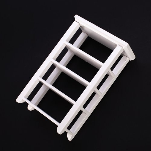 Regal weiss 1:12 poppenhuis miniatuur meubels houten studeerkamer