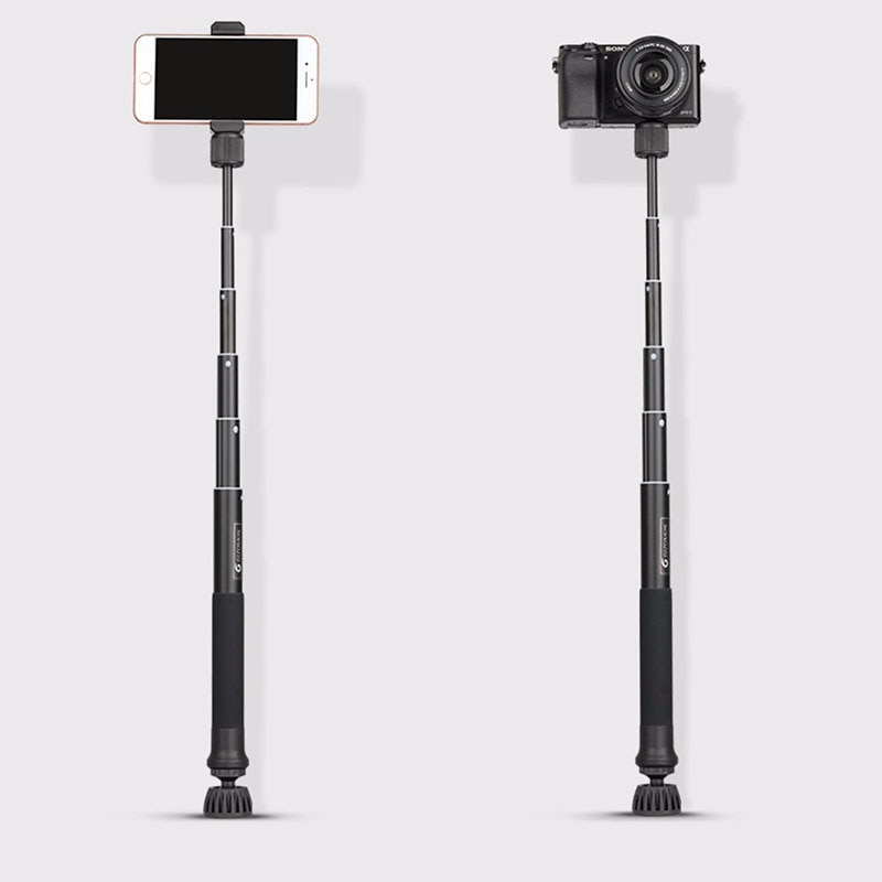 Stativ forlængelsesstang metal håndholdt 1/4 3/8 tommer skruemonteret monopod adapter til slr kameratelefon selfie stabilisator