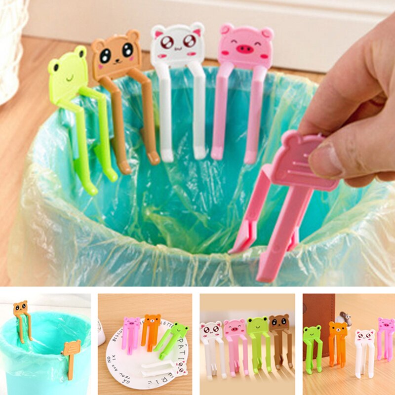 2 stk/parti praktiske skraldespande klips plastik fast affaldspose klip fast affaldsbeholder taske holder affalds klemme