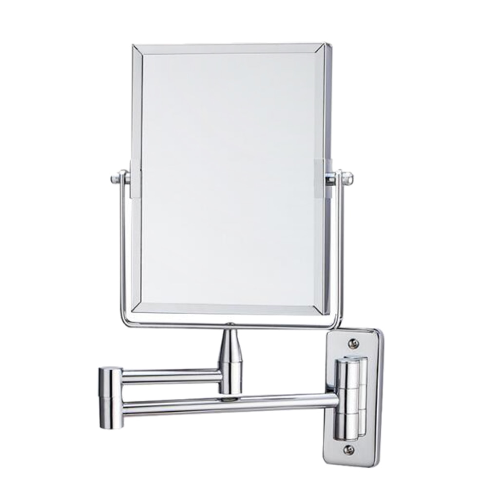Wall Mounted Double Sided Magnifying Makeup Mirror, 1X & 2X Magnification with 360 Degree Swivel - Clear & Transparent