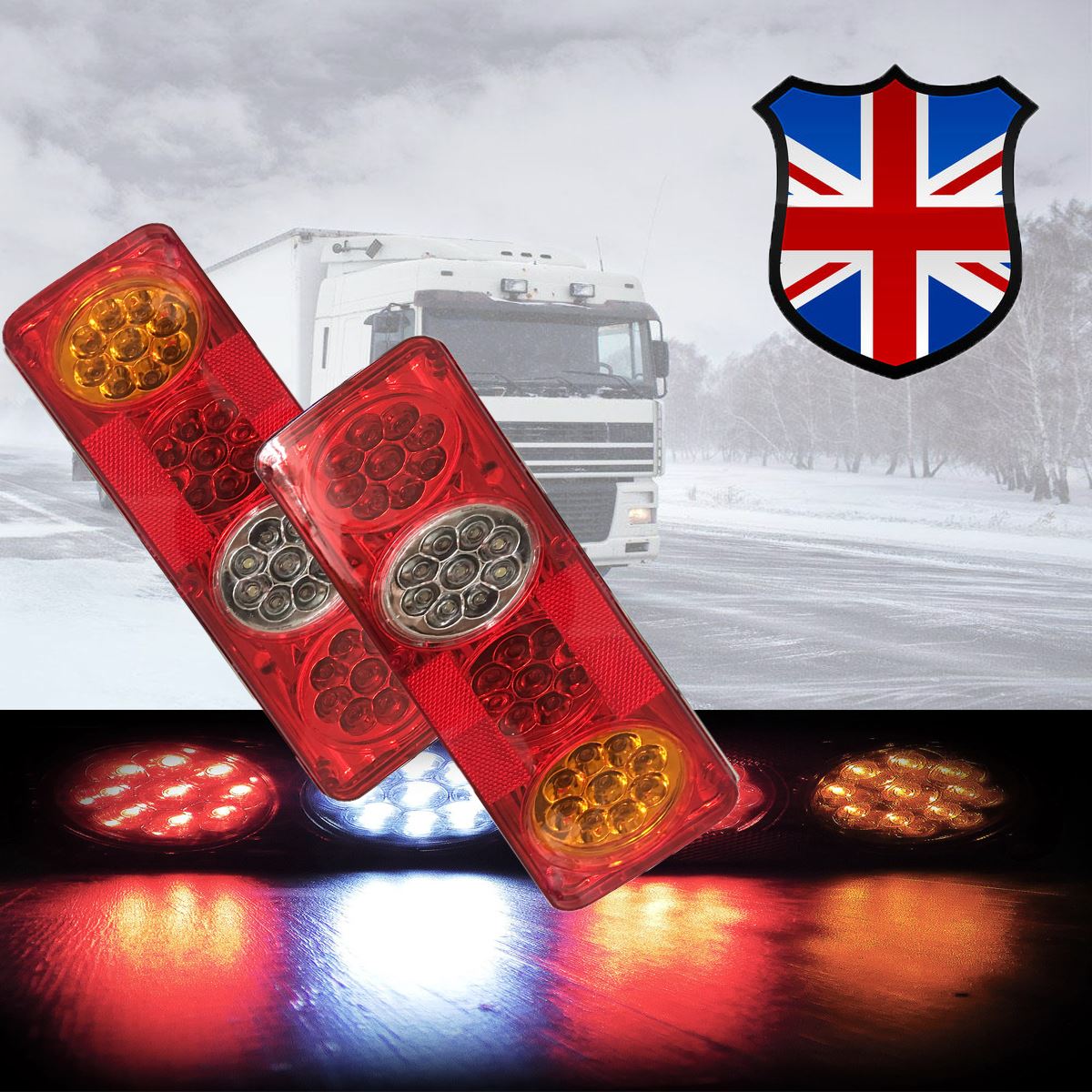 2 stuks waterdichte auto 36 led achterlicht achterlichten paar caravan vrachtwagen 12v achterdelen voor aanhanger vrachtwagen autoverlichting