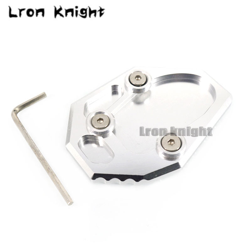 Voor YAMAHA YZF MT-07 MT07 FZ07 XJ6 XJ6N FZ6 FZ6R Motorfiets CNC Kickstand Voet Side Stand Extension Pad Ondersteuning Plaat vergroten: Silver