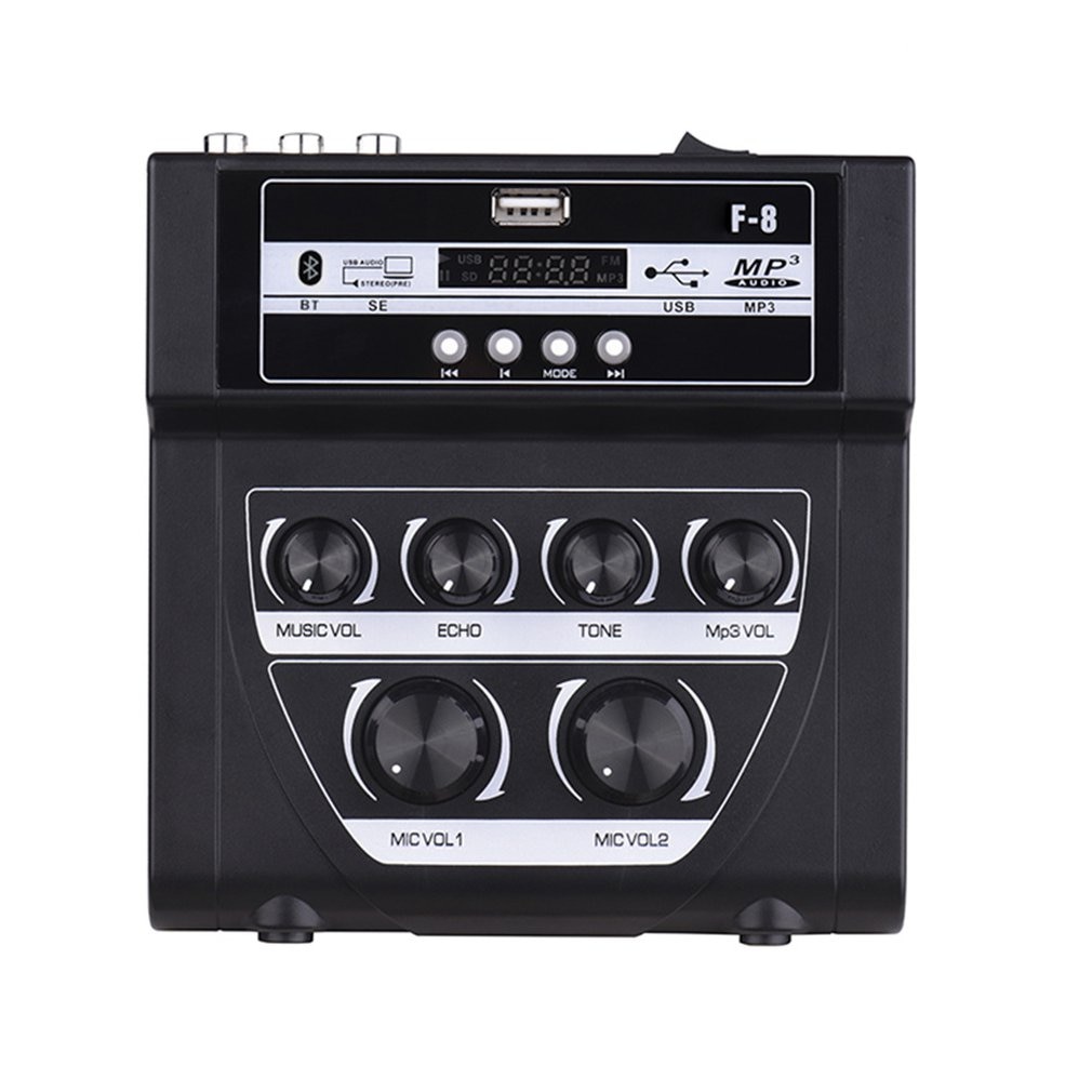 Household Audio Mixer Sound-Plastic Mini Karaoke Microphone Stereo Echo-Mixer Support Recording Mp3 1 Piece