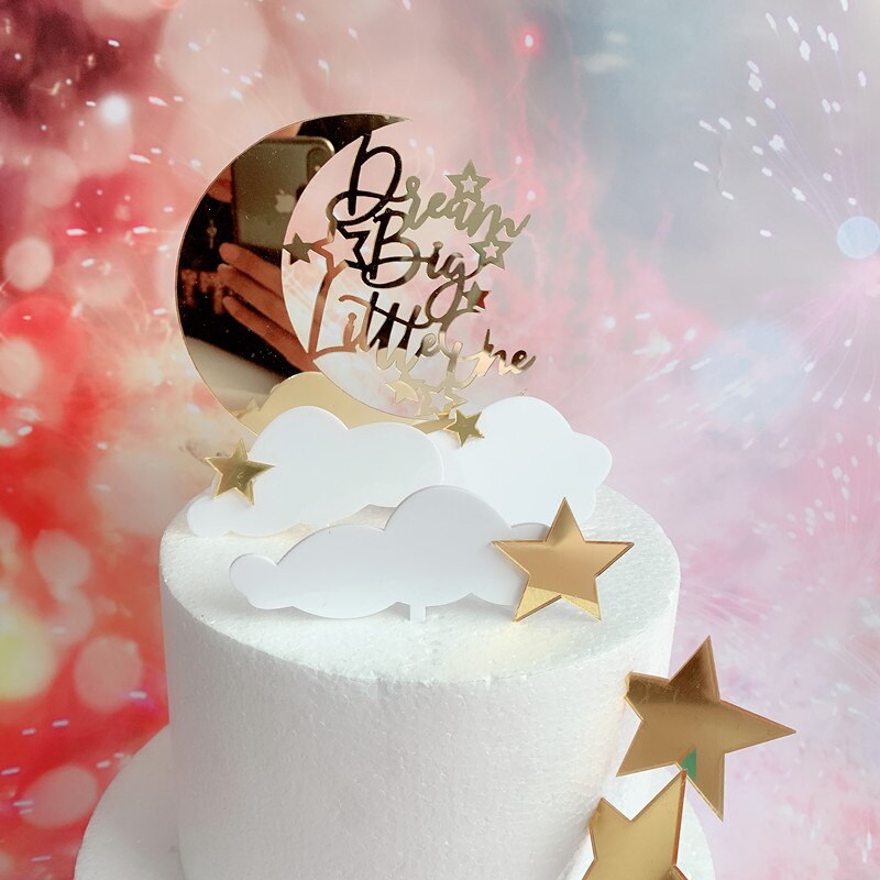 1 Uds nubes estrella Luna Cupcake Toppers suministros de para pasteles decoración para cumpleaños decoración para de boda pastel de boda