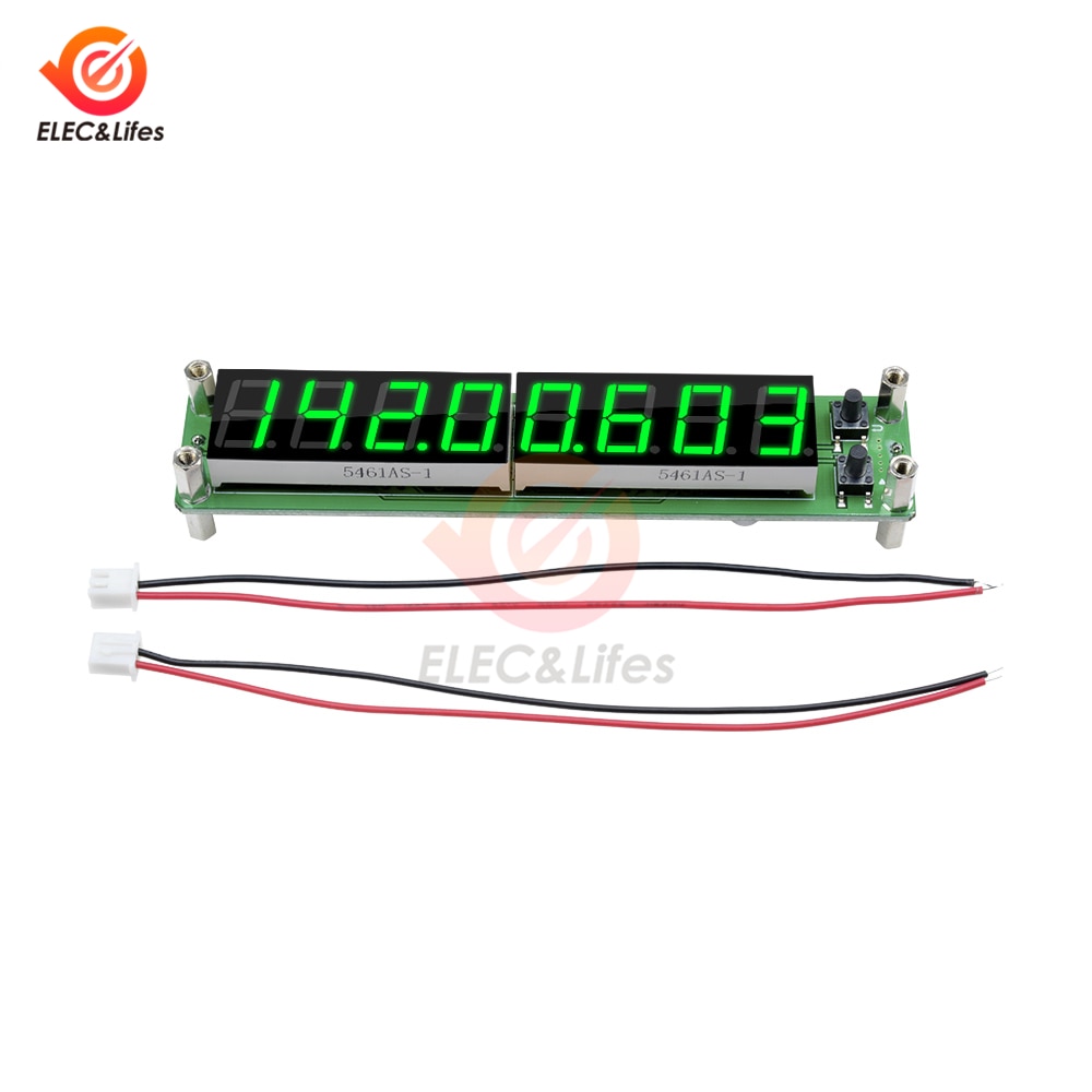 RF Signal Frequency Counter Cymometer Blue/Red/Green 8-Bit Tube LED Digital Tester 0.1MHz to 60MHz 20MHz to 2400MHZ 2.4GHz Meter