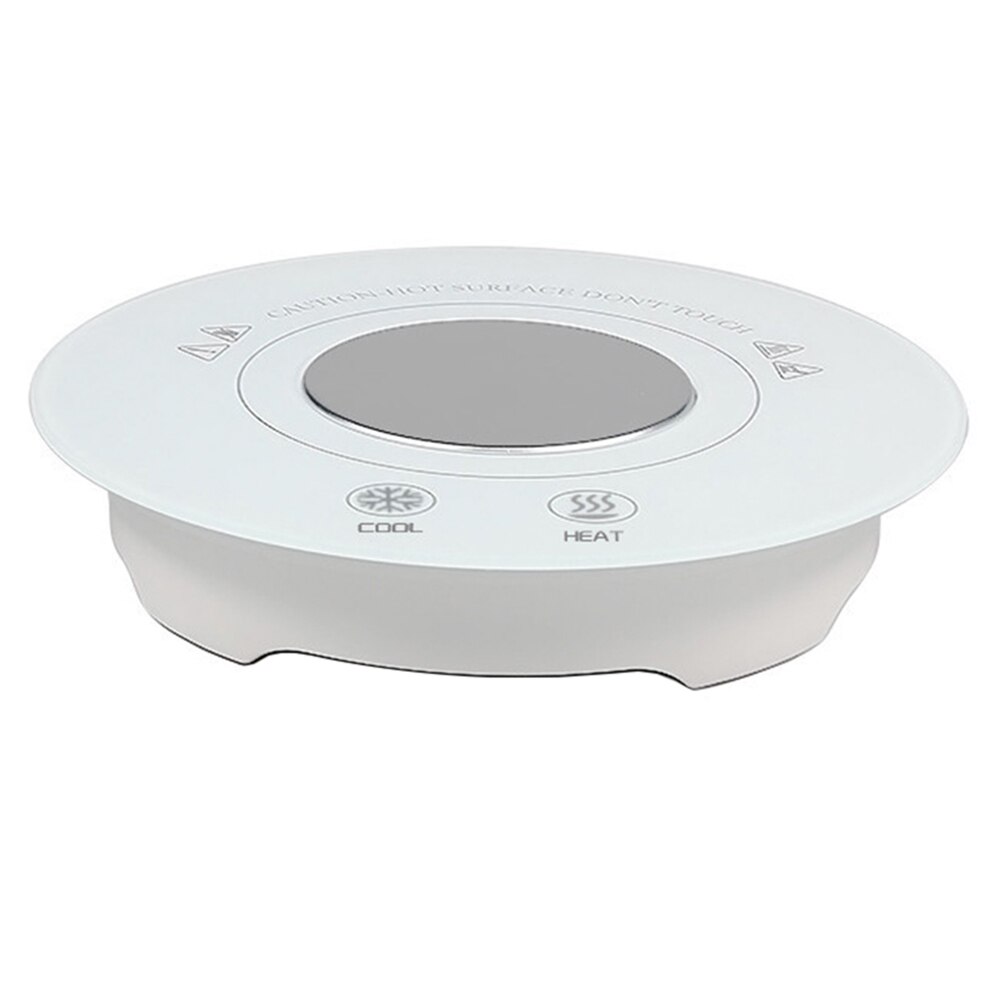 Taza de calefacción de refrigeración de café 10W 59 ℉-131 ℉ calentador eléctrico inteligente de enfriamiento rápido para mesa de oficina taza de té de cerveza placa de calentamiento: White