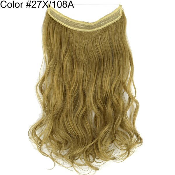 Extensions de cheveux de Halo de TOPREETY ondulent les postiches cachées par fil élastique Invisible aucune Fiber synthétique résistante à la chaleur d'agrafe TPYLW90: 27X-108A