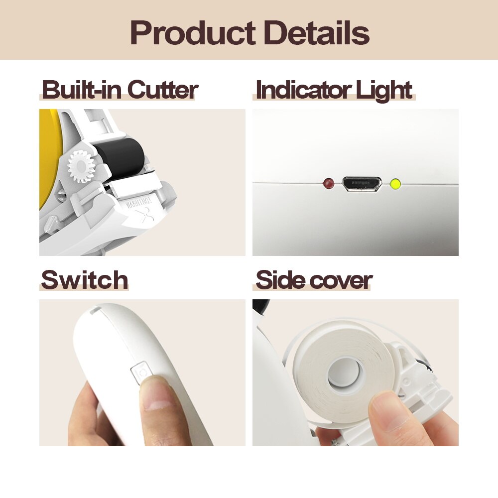 Supvan E10 Black Labeler with Paper Bluetooth Thermal Printer Labeling Machine Mini Sticker Printers Wireless Smart Label Maker