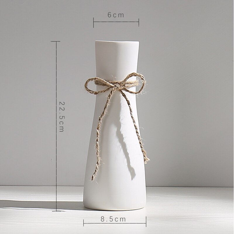 Nordic Flower Vase White Ceramic Home Decoration A... – Grandado
