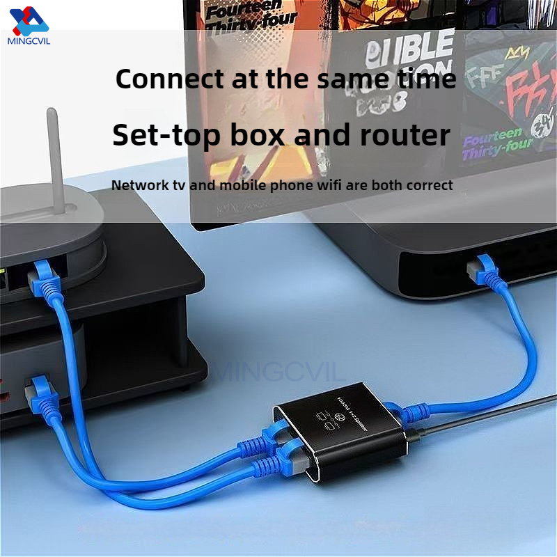 Gigabit Ethernet Switch Rj45 Splitter LAN Gigabit Extension Adapter 1000Mbps Network Connector 1to2 For PC Laptop TV Box Router