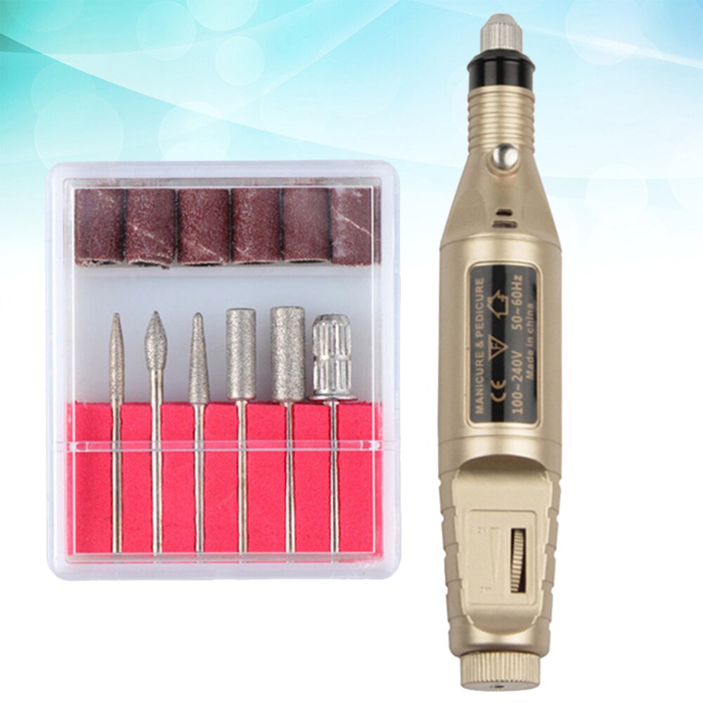 1 set nagelvijl mini draagbare duurzame elektrische nagelvijl nagelkunstgereedschap nagelpolijstmachine voor thuis