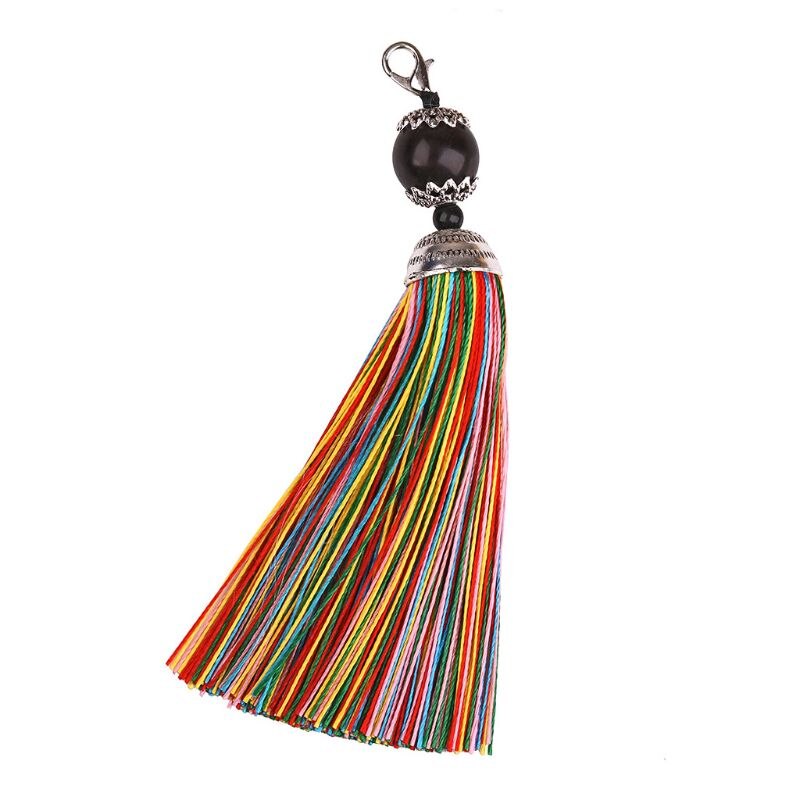 Handgjorda buddha pärldisk dekoration polyester tofsar med hängande ring siden  r9jf: 9