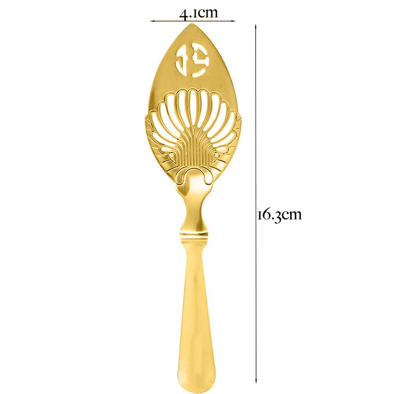 Rvs Absint Lepel Cocktail Bar Gebruiksvoorwerpen Bittere Scoop Filter Lepel: Gold Plated